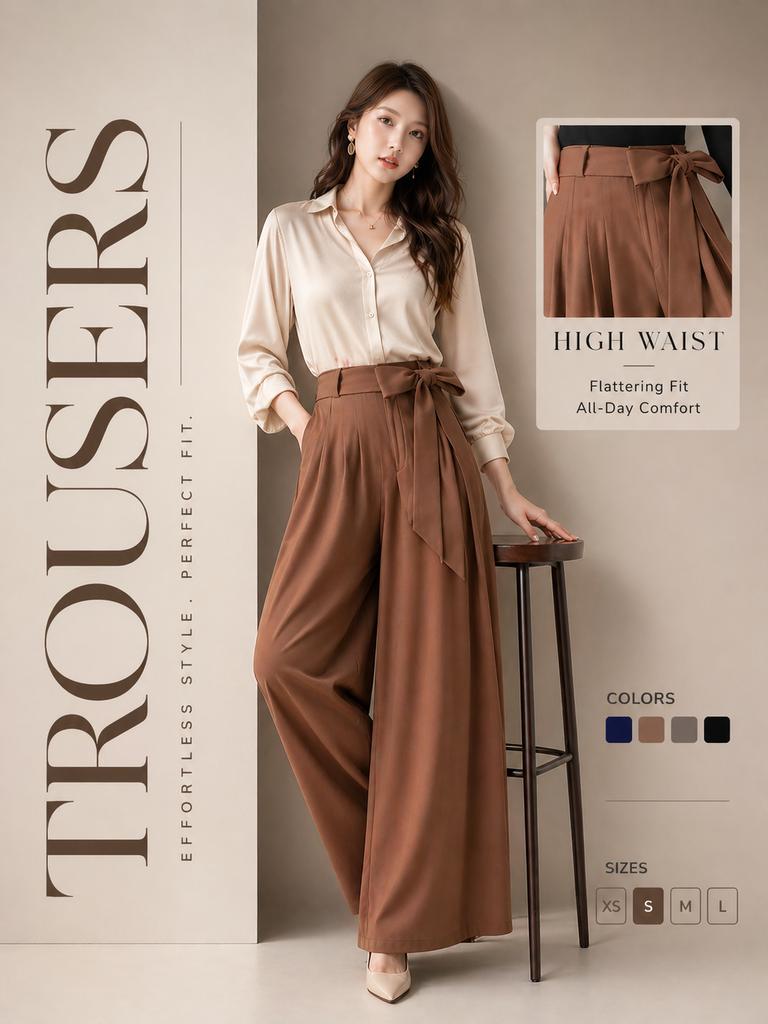 AI prompt example image: Gucci-style trousers fashion poster in Portrait & People