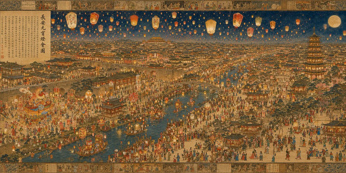 AI prompt example image: Tang Chang'an Lantern in Portrait & People